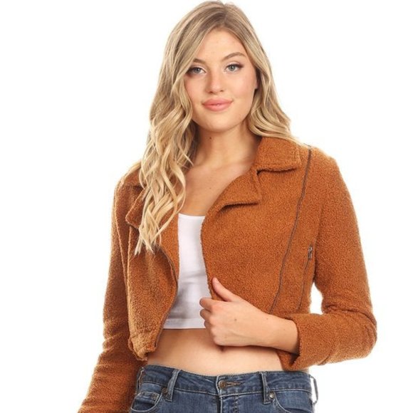 Trac Jackets & Blazers - Faux Far Crop Jacket